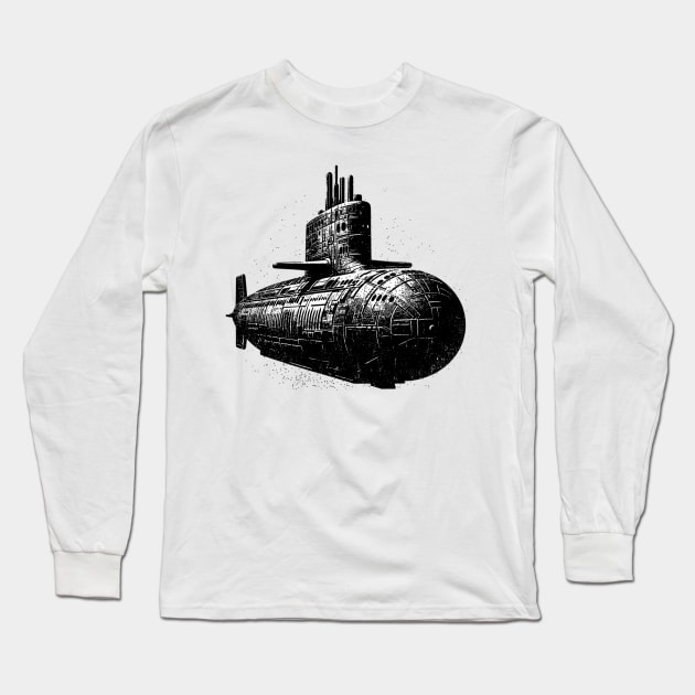 Submarine Long Sleeve T-Shirt by Vehicles-Art